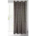 Zasłona czarno, złota ze złotym wzorem z welwetu 140x250 cm przelotka LAURA Eurofirany