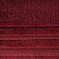 Ręcznik kąpielowy 50x90 cm bawełniany kolor bordowy z ozdobnym stębnowaniem 500 g/m2 POLA Eurofirany