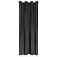 Zasłona czarna z błyszczącego strukturalnego welwetu 140x250 cm przelotka LUSSI Eurofirany