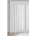 Firana biała o strukturze drobnego deszczyku wzór pionowy 400x250 cm taśma REBECCA Eurofirany