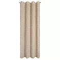 Zasłona beżowa zdobiona pomponami z szyfonu 135x250 przelotka AURELIA Eva Minge Eurofirany