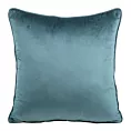 Poszewka na poduszkę 40x40 cm welwetowa, dwukolorowa z ozdobną wypustką na brzegach ciemnoniebieski, szałwiowy MEL Eurofirany