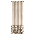 Zasłona beżowa zdobiona falbanami i lśniącymi akcentami z welwetu 140x250 cm przelotka CARLI Eurofirany
