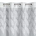 Firana biała z ozdobnym pasem żakardowych liści w górnej części 140x250 cm przelotka ANET Eurofirany