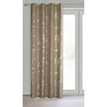 Zasłona brązowo, złocista zdobiona nadrukiem marmurku 140x250 cm przelotka LANI Eurofirany