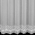 Firana szyta na taśmie 5 cm biała z delikatnej tkaniny typu MARKIZETA, zdobiona dołem aplikacją