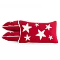 Poszewka na poduszkę 30x50 cm świątecznaz pikowaniem i aplikacją w postaci gwiazdek czerwono, biała Eurofirany