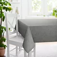 Obrus szyty popielaty z welwetowej tkaniny w drobny melanż