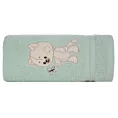 Ręcznik kąpielowy dziecięcy 50x90 cm bawełniany kolor miętowy z haftem kotka 450 g/m2 BABY 66 Eurofirany