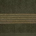 Ręcznik kąpielowy 50x90 cm bawełniany kolor oliwkowy zdobiony paseczkami 500 g/m2 LILA Eurofirany