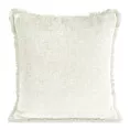 Poszewka na poduszkę 45x45 cm z szenilowej nici zdobiona subtelnymi frędzlami kremowa ADIA Eurofirany