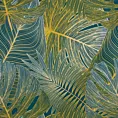 Pościel 220x200 cm bawełniana kolor zielony, żółty zdobiona egzotycznymi liśćmi MELANIA Eurofirany