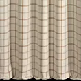 Zasłona szyta na przelotkach jasnobeżowa z tkaniny o jodełkowym splocie z wzorem kraty