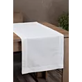 Bieżnik na stół biały 40x180 cm ELLEN zdobiony drobnymi srebrnymi kropkami i elegancką listwą
