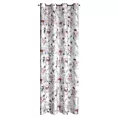 Zasłona biało, różowa zdobiona nadrukiem kwiatów 140x250 cm przelotka ROSELIN Eurofirany