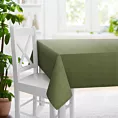 Obrus szyty DORA - HIT jasnozielony z miękkiej tkaniny o welurowej strukturze