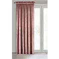 Zasłona ciemnoróżowa z tkaniny welwetowej 140x270 cm taśma ROSA Design 91 Eurofirany