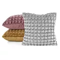 Poszewka na poduszkę 45x45 cm welwetowa zdobiona wzorem 3D srebrna VELVET 193 EUROFIRANY PREMIUM