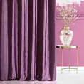 Zasłona szyta na taśmie fala SAFARI 1 jasnofioletowa z miękkiej welwetowej tkaniny z połyskiem i poziomym prążkiem
