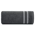 Ręcznik kąpielowy 50x90 cm bawełniany kolor grafitowy z subtelną bordiurą w paseczki 500 g/m2 ALLY Eurofirany