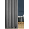 Zasłona szyta na przelotkach popielata z eleganckiej lśniącej tkaniny o drobnym splocie