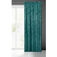 Zasłona ciemnoturkusowa ze złotym wzorem przecierki, welwetowa 140x300 cm taśma NADIA Eurofirany