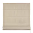 Roleta rzymska jasnobeżowa z gładkiej tkaniny typu dimout