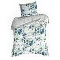 Pościel 140x200 cm z satyny bawełnianej kolor biały, niebieski z kwiatowym wzorem SPRING 54 Eurofirany
