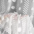 Zasłona biała zdobiona pomponami z etaminy 140x250 przelotka ELENOR Eurofirany