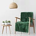 Narzuta na fotel-koc o strukturze miękkiego futra 70x160 cm ciemnozielona TIFFANY DESIGN 91 Eurofirany