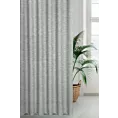Zasłona szyta na taśmie fala jasnoszara z matowej luźnotkanej tkaniny z efektem melanżu, wykończona obciążnikiem