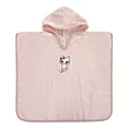 Ponczo kąpielowe dziecięce 60x120 cm bawełniany kolor różowy z kapturem i aplikacja kotka 310 g/m2 BABY 72 Eurofirany