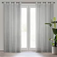 Zasłona popielata z siateczki przetykana srebrną nicią 140x250 cm przelotka KENDAL Eurofirany