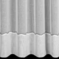 Firana szyta na przelotkach biało popielata z matowej etaminy wykończonej ozdobnym podwinięciem Italissima Eva Minge