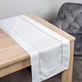 Bieżnik na stół biały 40x180 cm KARIN zdobiony listwą oraz delikatną złotą wypustką w eleganckim opakowaniu