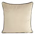 Poszewka na poduszkę 60x60 cm welwetowa o delikatnym połysku z ozdobną lamówką beżowa GAJA 2 Eurofirany