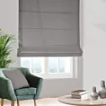 Roleta rzymska szara z gładkiej tkaniny typu Blackout zaciemniającej 100%