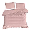 Pościel 220x200 cm gładka z satyny bawełnianej kolor pudrowy róż DINA Diva Line Eurofirany