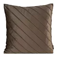 Poszewka na poduszkę 45x45 cm welwetowa z ozdobnym geometrycznym przeszywanym wzorem jasnobrązowa NALA EUROFIRANY PREMIUM