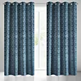 Zasłona granatowa ze srebrnym wzorem, welwetowa 135x250 cm przelotka MANDI Eurofirany