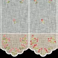 Tkanina firanowa zazdrostka z etaminy zdobiona haftem drobnych kwiatuszków Eurofirany