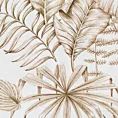 Zasłona biało, beżowa z nadrukiem egzotycznych liści, welwetowa 140x270 cm taśma/szelkli SABA Eurofirany