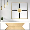 Czarny złoty nowoczesny zegar ścienny dekoracyjny kwadratowy 80x80x5 cm Eurofirany