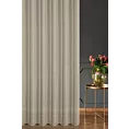 Firana szyta na taśmie 8 cm kremowa z matowej grubej etaminy wykończonej obciążnikiem