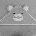 Ręcznik kąpielowy dziecięcy 100x100 cm bawełniany kolor srebrny 350g/m2 z kapturem BABY 71 Eurofirany