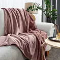 Narzuta, koc  na fotel 70x160 cm różowa z miękkiego polaru ze strukturą baranka TEDY EUROFIRANY PREMIUM