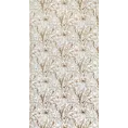 Zasłona biało, beżowa z nadrukiem egzotycznych liści, welwetowa 140x270 cm taśma/szelkli SABA Eurofirany