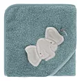 Ręcznik kąpielowy dziecięcy 100x100 cm bawełniany kolor niebieski z kapturem i aplikacją słonika 400 g/m2 BABY 59 Eurofirany