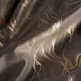 Zasłona szyta na taśmie fala ciemnobrązowo złocista z tkaniny welwetowej ze złotym marmurkowym nadrukiem