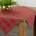Obrus na stół czerwony 85x85 cm gobelinowy LOOK świąteczny w kratę